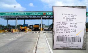 receipt at the toll booth